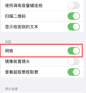 沂源苹果手机维修网点分享iPhone如何开启九宫格构图功能 